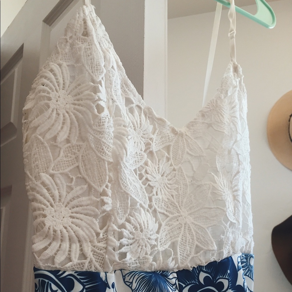 whites & blue romper